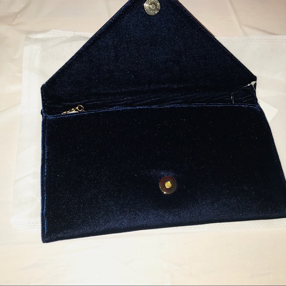 Beautiful Blue Studded Clutch Bag 👜&Gold Strap😍 - Picture 3 of 6